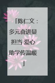 陈仁文：多元奋进显担当 爱心助学传温暖