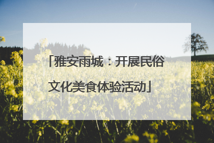 雅安雨城：开展民俗文化美食体验活动