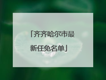 齐齐哈尔市最新任免名单