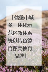 鹤壁市城乡一体化示范区教体系统以特色德育擦亮教育品牌