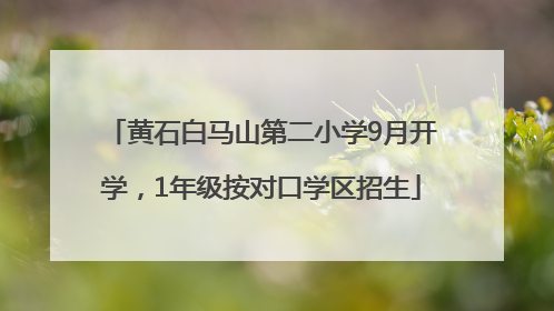 黄石白马山第二小学9月开学，1年级按对口学区招生