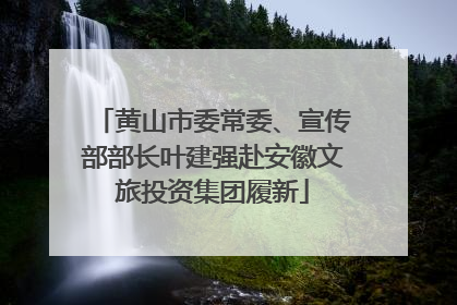 黄山市委常委、宣传部部长叶建强赴安徽文旅投资集团履新
