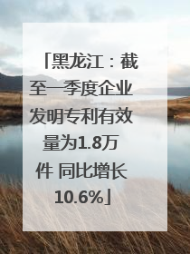 黑龙江：截至一季度企业发明专利有效量为1.8万件 同比增长10.6%