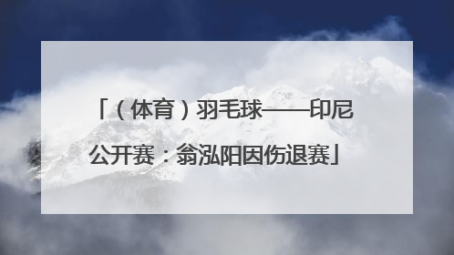 （体育）羽毛球——印尼公开赛：翁泓阳因伤退赛