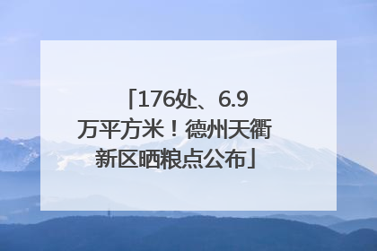 176处、6.9万平方米！德州天衢新区晒粮点公布