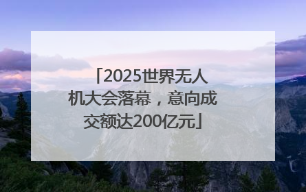 2025世界无人机大会落幕，意向成交额达200亿元
