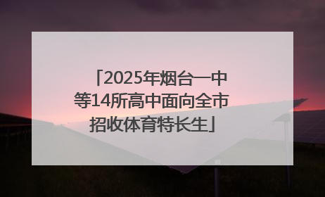 2025年烟台一中等14所高中面向全市招收体育特长生