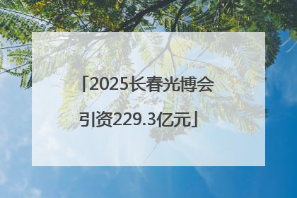 2025长春光博会引资229.3亿元