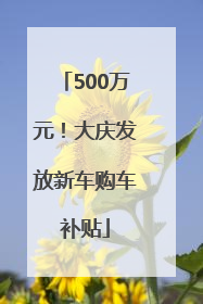 500万元！大庆发放新车购车补贴
