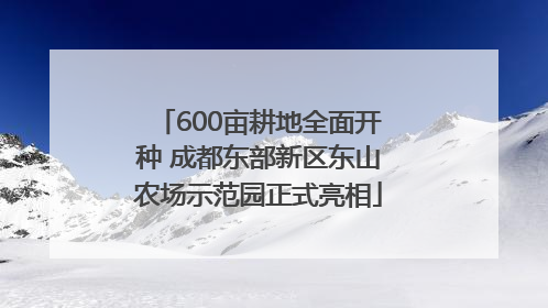 600亩耕地全面开种 成都东部新区东山农场示范园正式亮相
