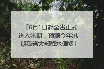 6月1日起全省正式进入汛期，预测今年汛期我省大部降水偏多