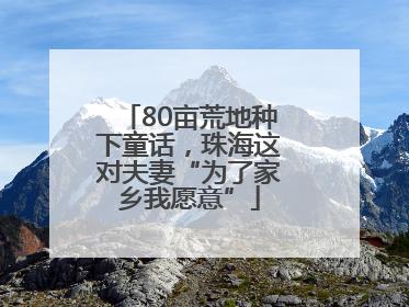 80亩荒地种下童话，珠海这对夫妻“为了家乡我愿意”
