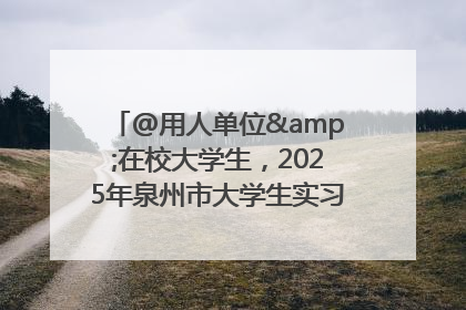 @用人单位&在校大学生，2025年泉州市大学生实习“扬帆计划”来啦！