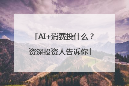 AI+消费投什么？资深投资人告诉你